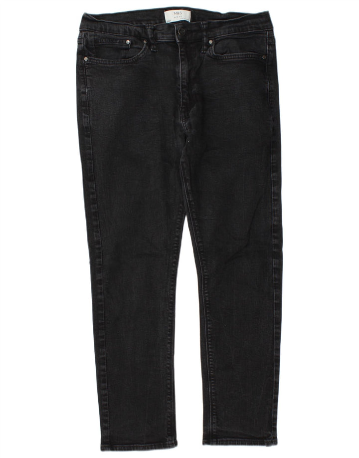 Jeans slim da uomo Marks & Spencer W32 L26 cotone nero