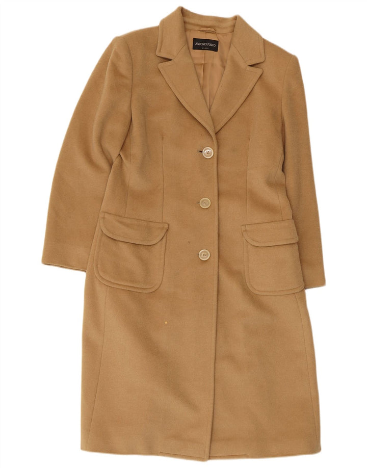 Antonio Fusco Cappotto da donna a 3 bottoni IT 44 Beige medio Lana