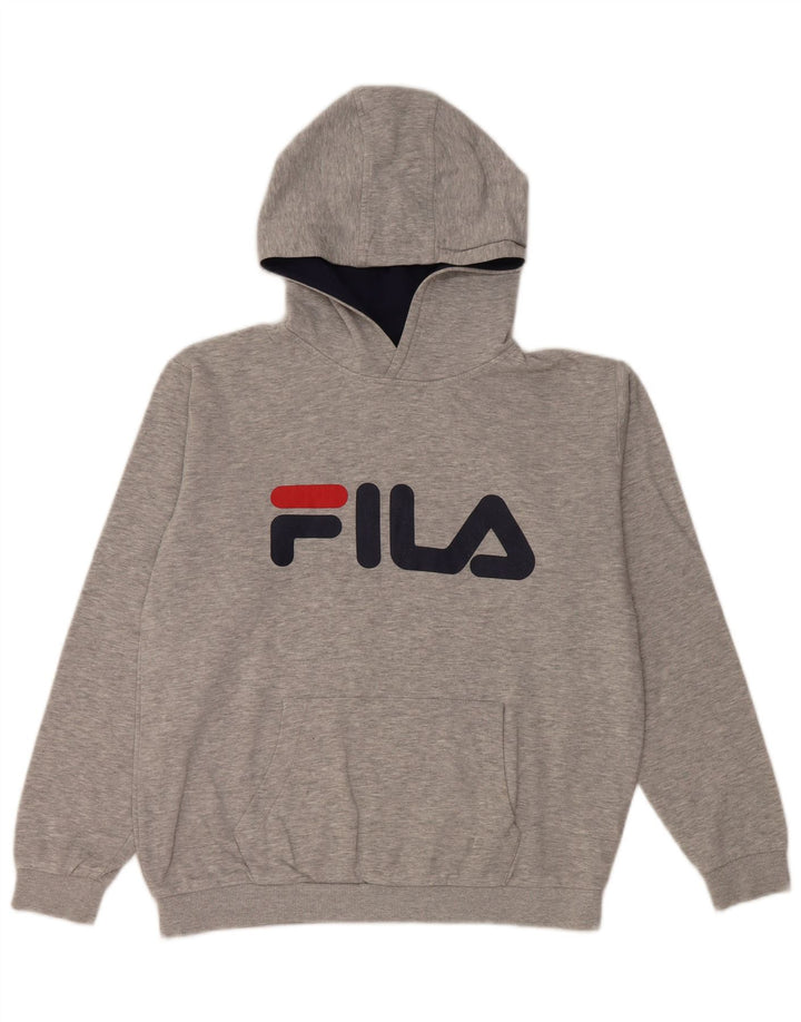 Maglione con cappuccio grafico FILA per ragazzi 13-14 anni in cotone grigio