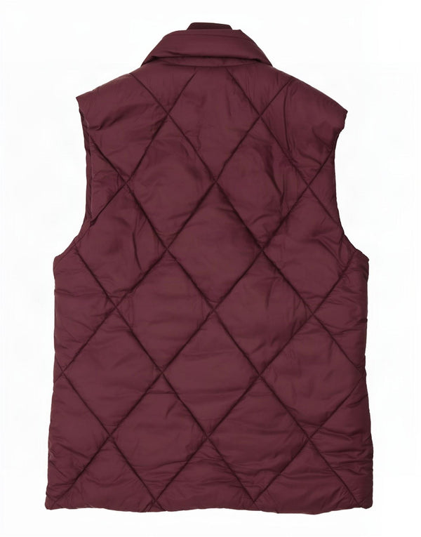 Gilet imbottito da uomo Zara UK 36 piccolo in nylon bordeaux