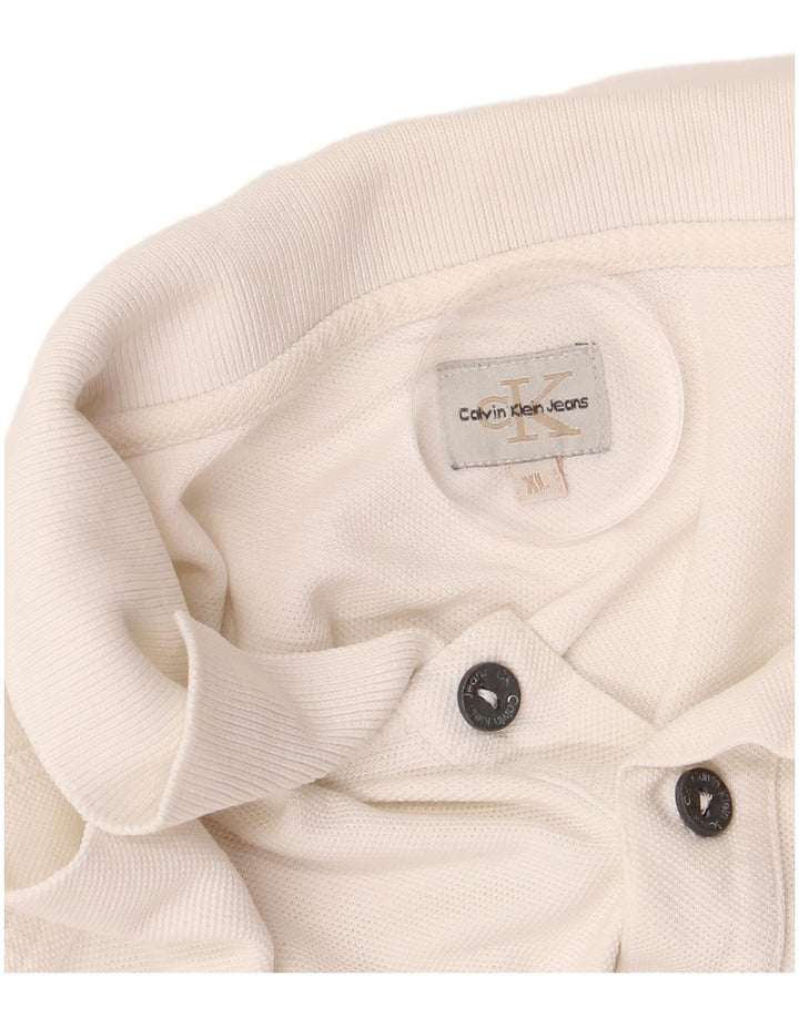 Polo da uomo Calvin Klein Jeans XL in cotone bianco