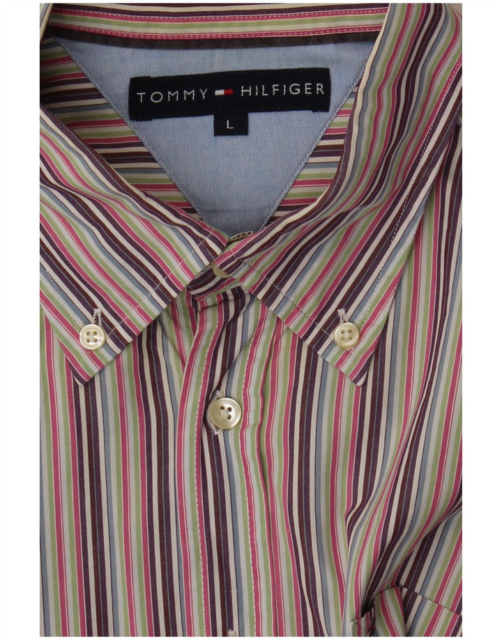 Camicia da uomo Tommy Hilfiger a righe grandi multicolori