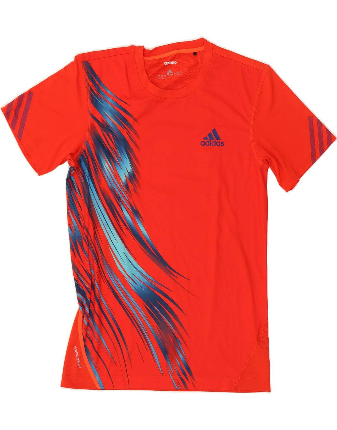 ADIDAS Mens Abstract Pattern T-Shirt Top XS Red Polyester Vintage Adidas and Second-Hand Adidas from Messina Hembry 