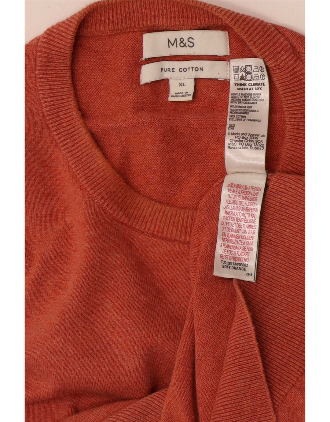 Maglione maglione girocollo da uomo Marks & Spencer XL cotone arancione