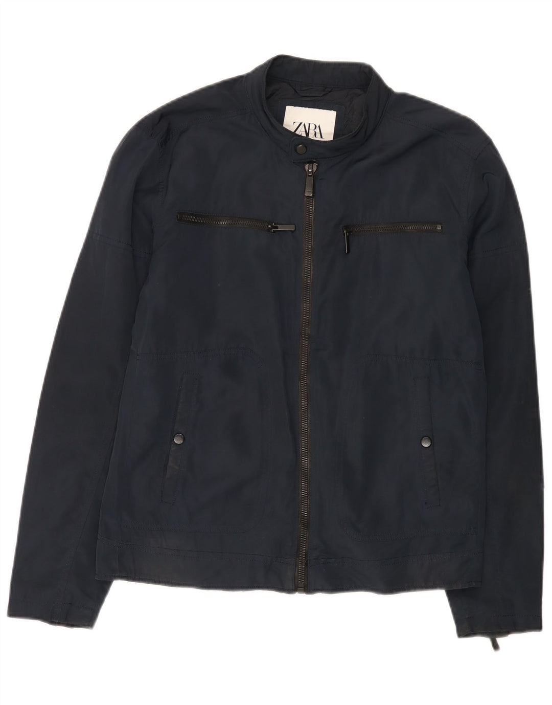Giacca utility da uomo Zara UK 38 poliestere blu navy medio