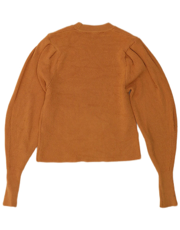 Maglione corto girocollo da donna Zara UK 10 piccolo in viscosa marrone