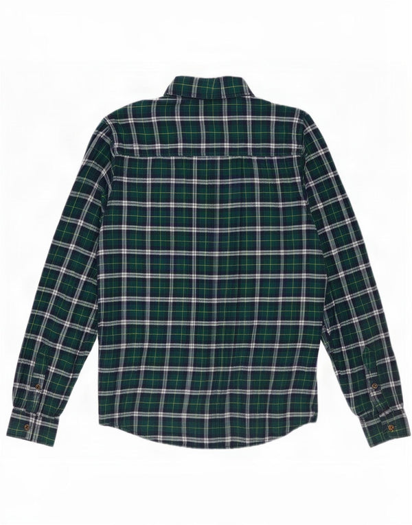 Camicia in flanella da donna Superdry UK 14 cotone a quadri verdi grandi