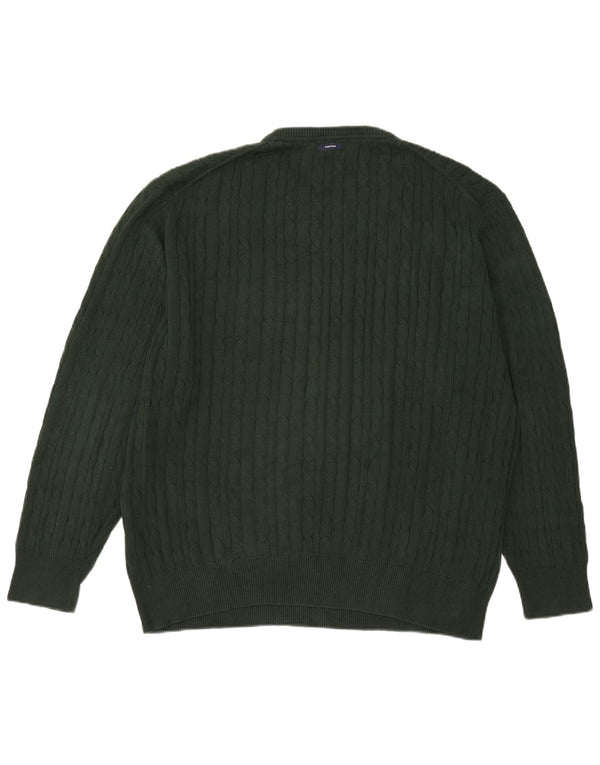 Maglione maglione girocollo da uomo Nautica XL in cotone verde