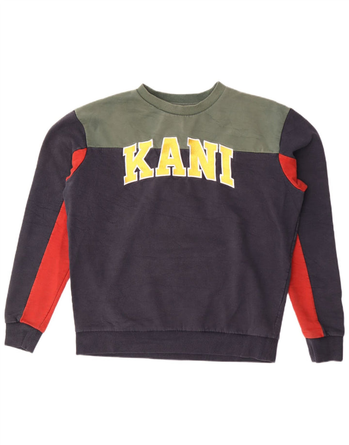 Karl Kani Felpa grafica da uomo Maglione piccolo Blu navy Colourblock