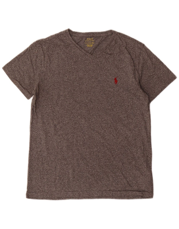 Polo Ralph Lauren T-shirt da uomo Top piccola in cotone chiazzato grigio