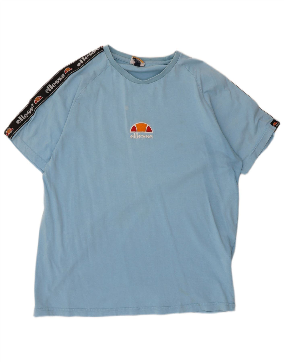 T-shirt grafica da uomo Ellesse Top grande in cotone color block blu
