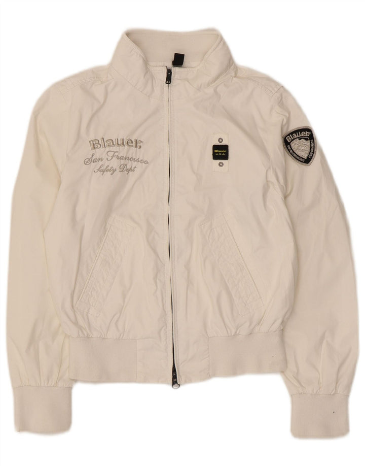 Giubbotto bomber grafico per ragazze Blauer 9-10 anni in nylon bianco