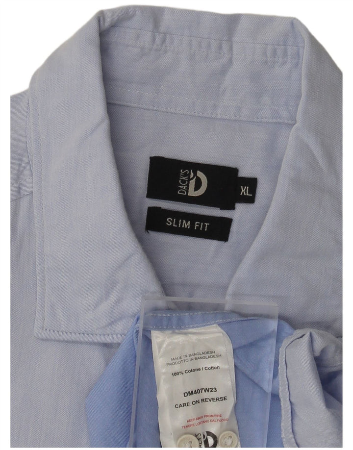 Camicia slim fit da uomo DACK'S XL in cotone blu