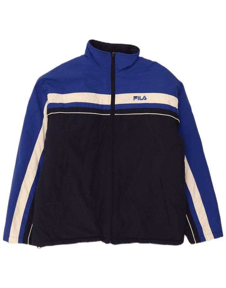 Giacca a vento da uomo Fila UK 40 Large blu navy color block in poliammide
