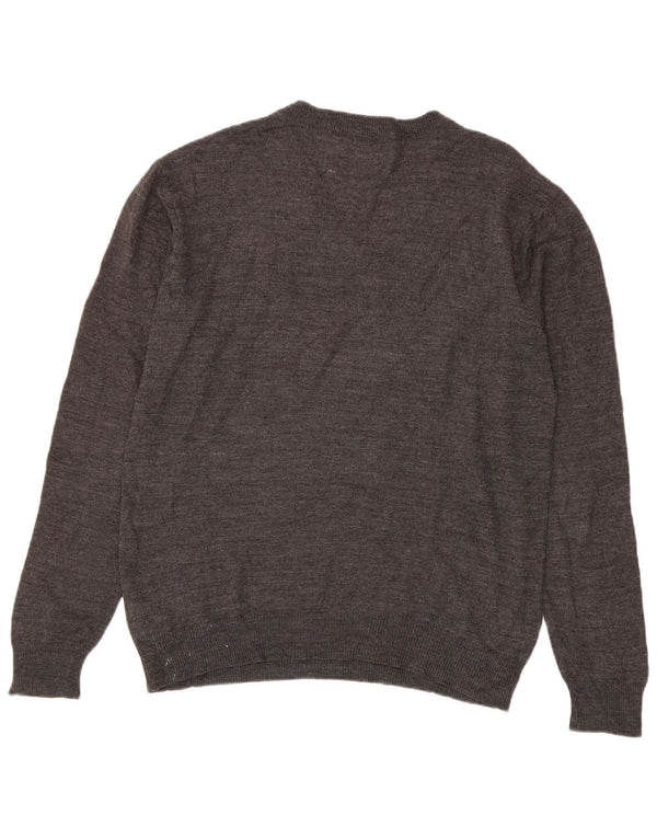Maglione da uomo con scollo a V Pierre Cardin, grande acrilico chiazzato grigio
