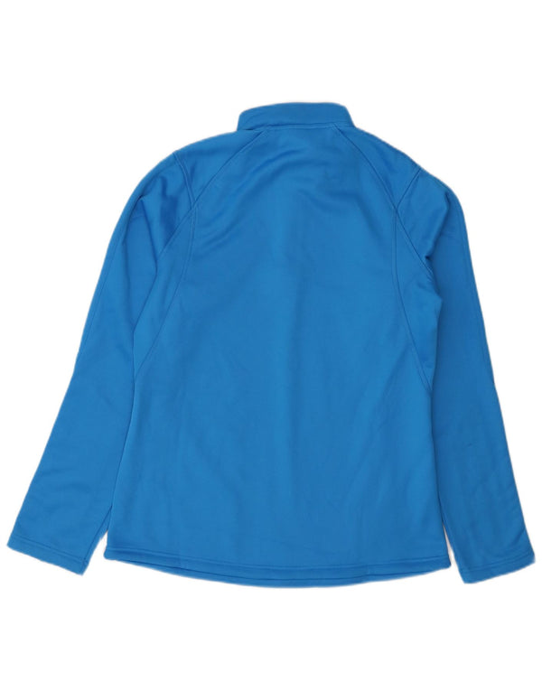 Felpa ADIDAS da donna Climawarm con zip e collo, maglione UK 14, blu medio