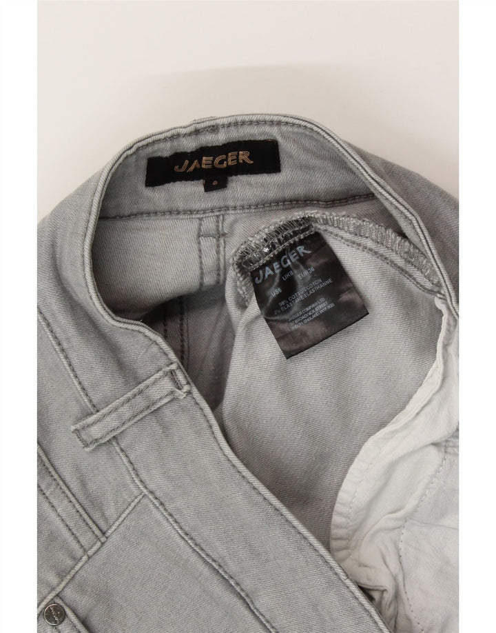 Jeans skinny da donna JAEGER UK 8 piccoli W30 L30 cotone grigio