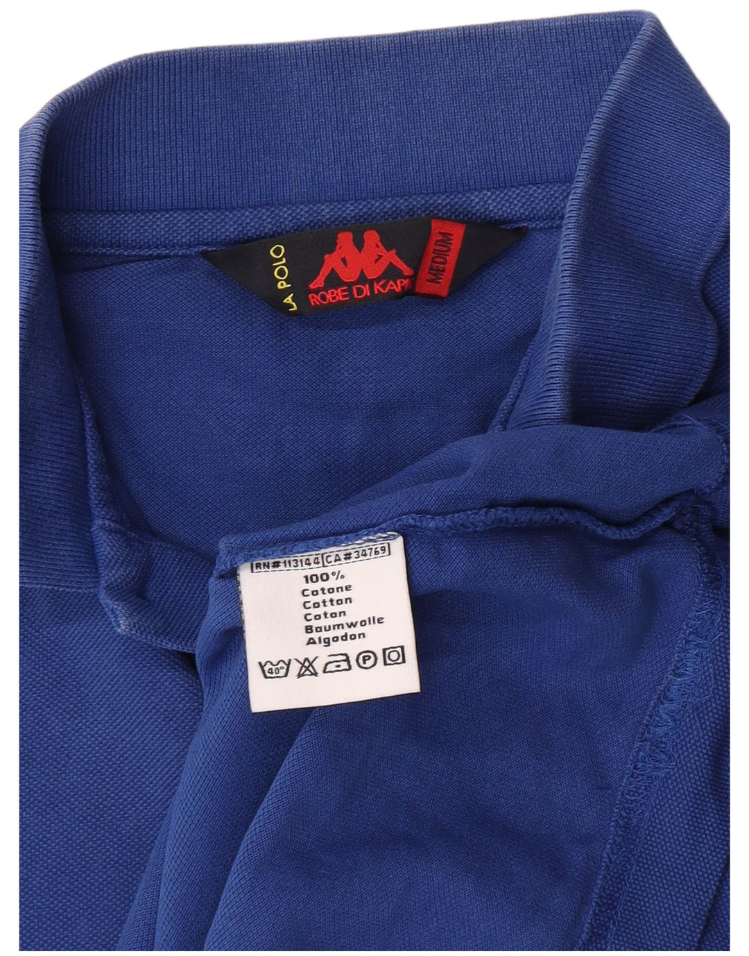 Polo Kappa Uomo Blu Medio in cotone