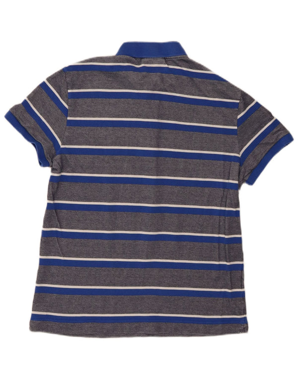 Polo Lacoste da uomo vestibilità regolare taglia 4 cotone a righe blu medio