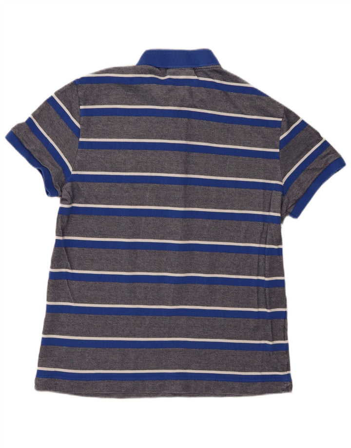 Polo Lacoste da uomo vestibilità regolare taglia 4 cotone a righe blu medio