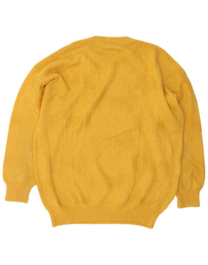 Maglione maglione girocollo da uomo VINTAGE IT 56 XL Giallo