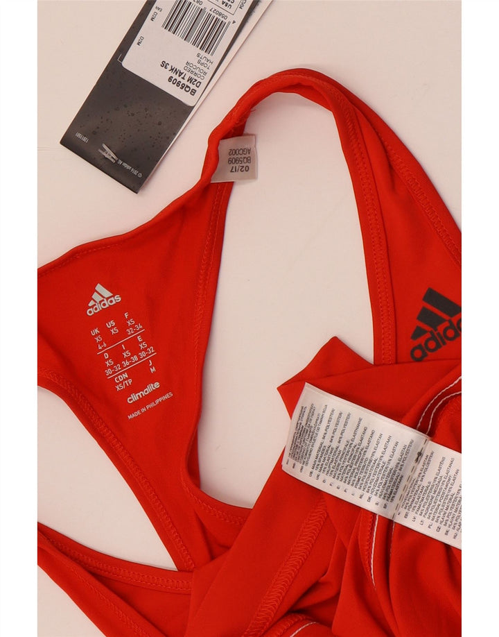 Canotta Adidas Climalite da donna UK 4/6 XS poliestere rosso