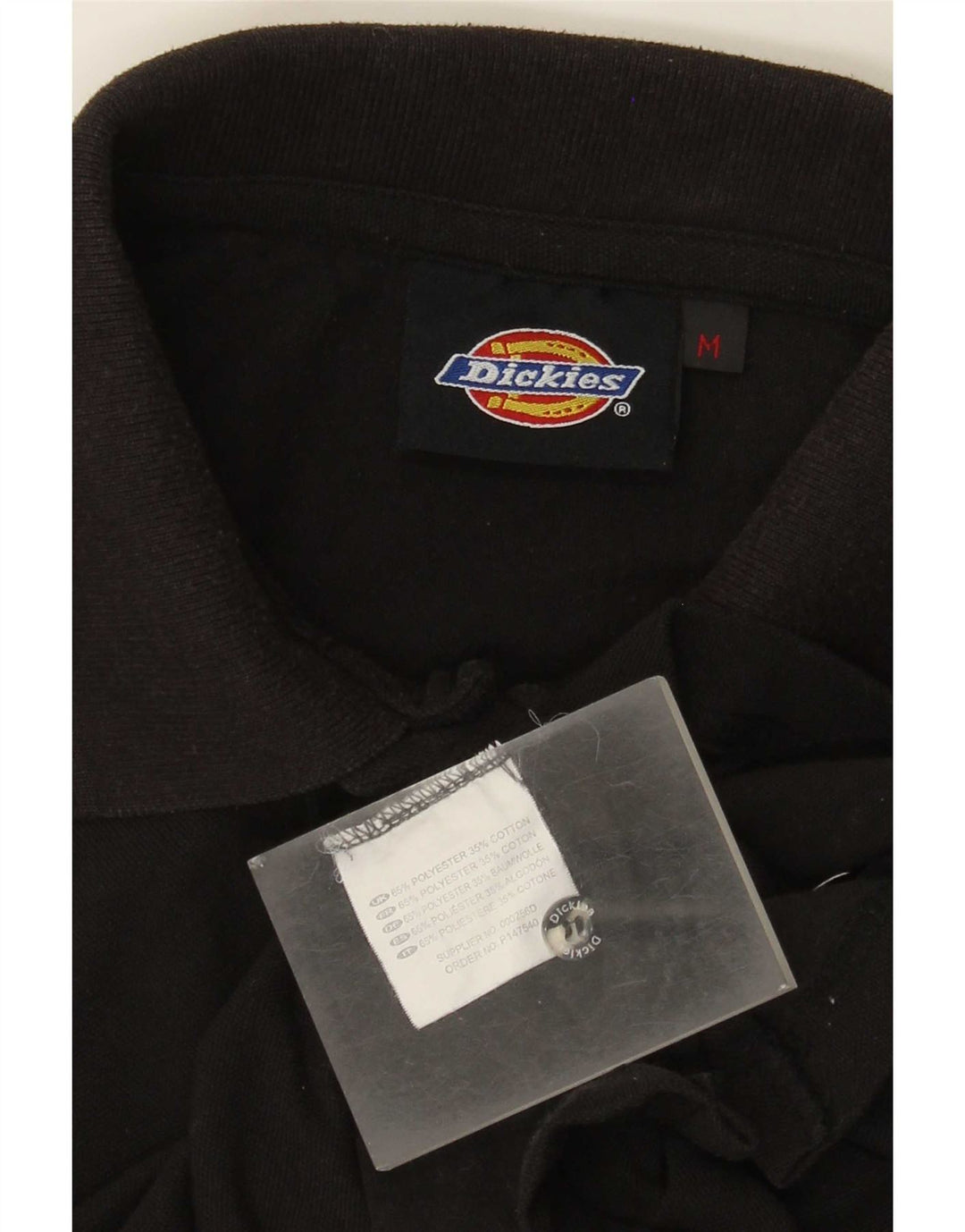 Polo da uomo Dickies in poliestere nero medio
