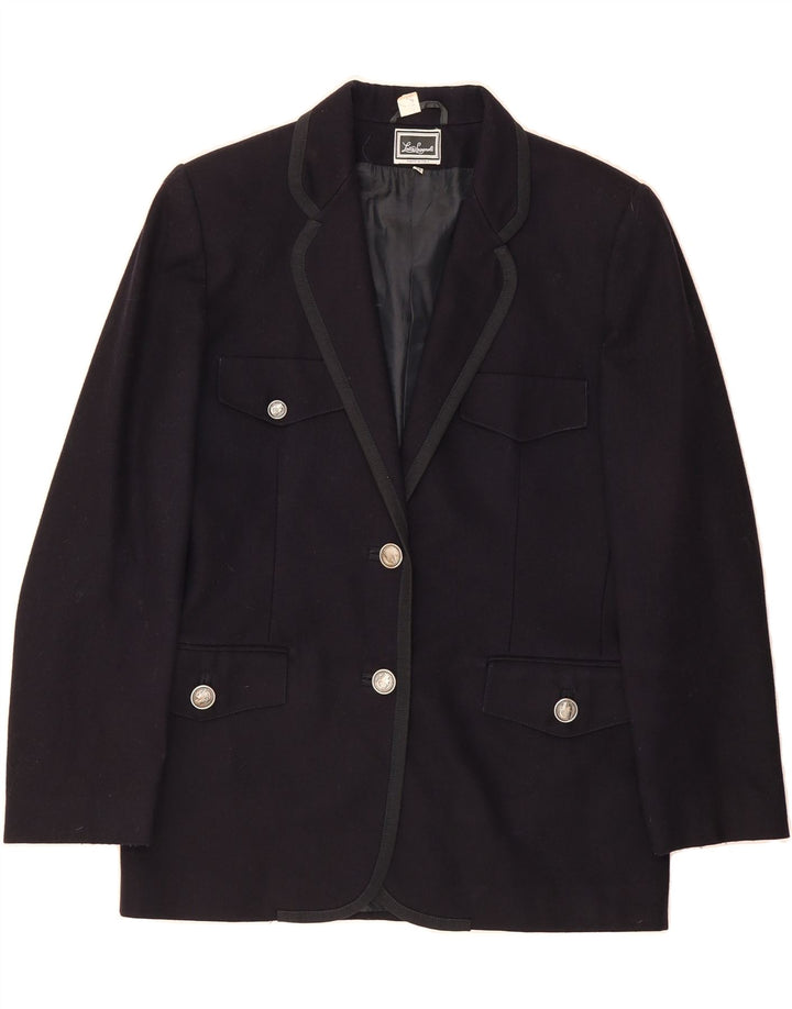 LUISA SPAGNOLI Womens 2 Button Blazer Jacket IT 44 Medium Navy Blue Wool Vintage Luisa Spagnoli and Second-Hand Luisa Spagnoli from Messina Hembry 