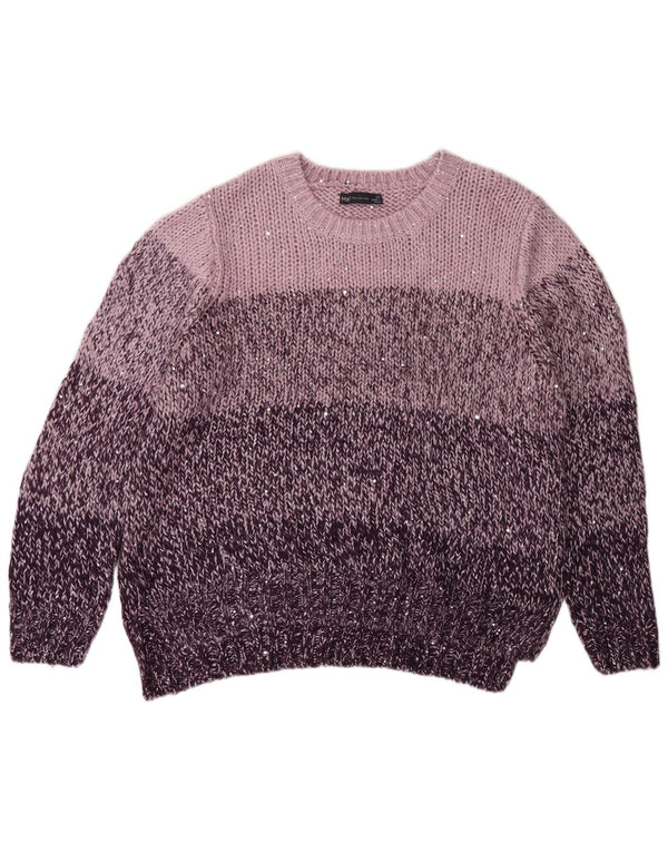 Maglione maglione girocollo da donna Marks & Spencer UK 20 2XL Blocco colore rosa