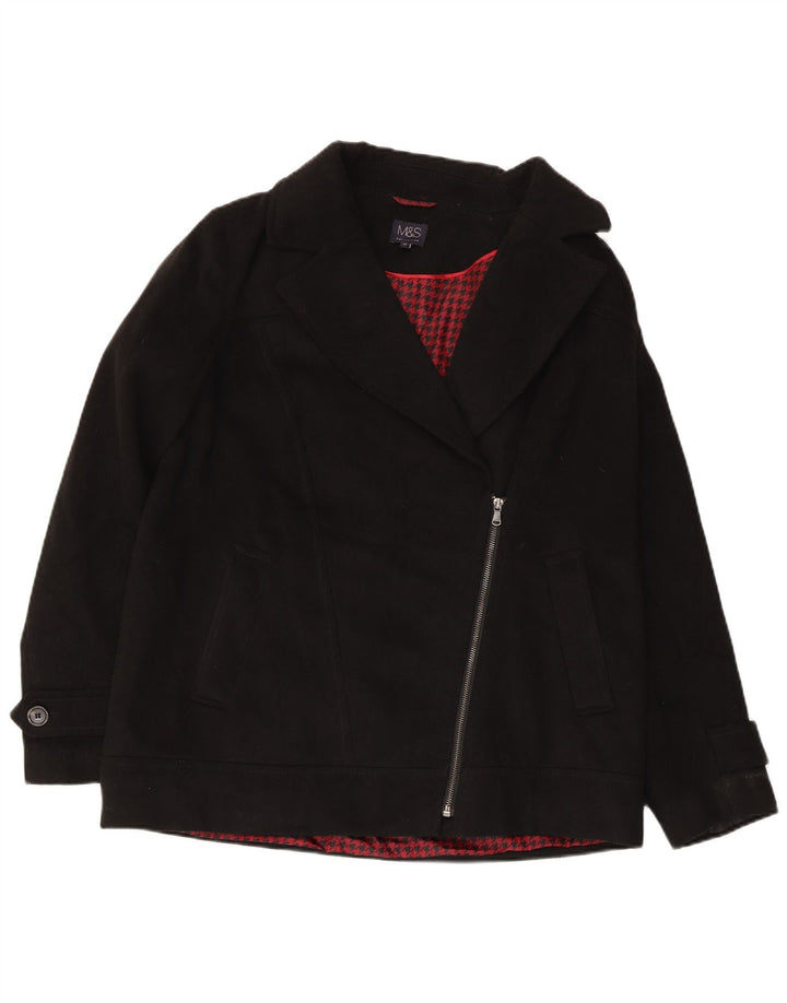Cappotto da marinaio da donna Marks & Spencer UK 14 grande nero