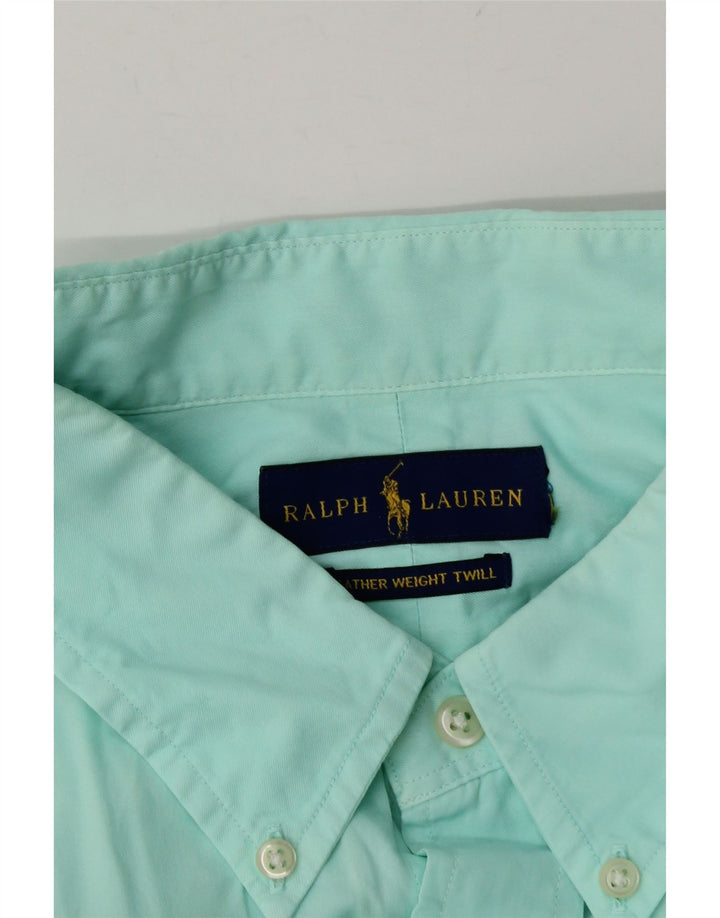Camicia a maniche corte da uomo Ralph Lauren 3XL Turchese