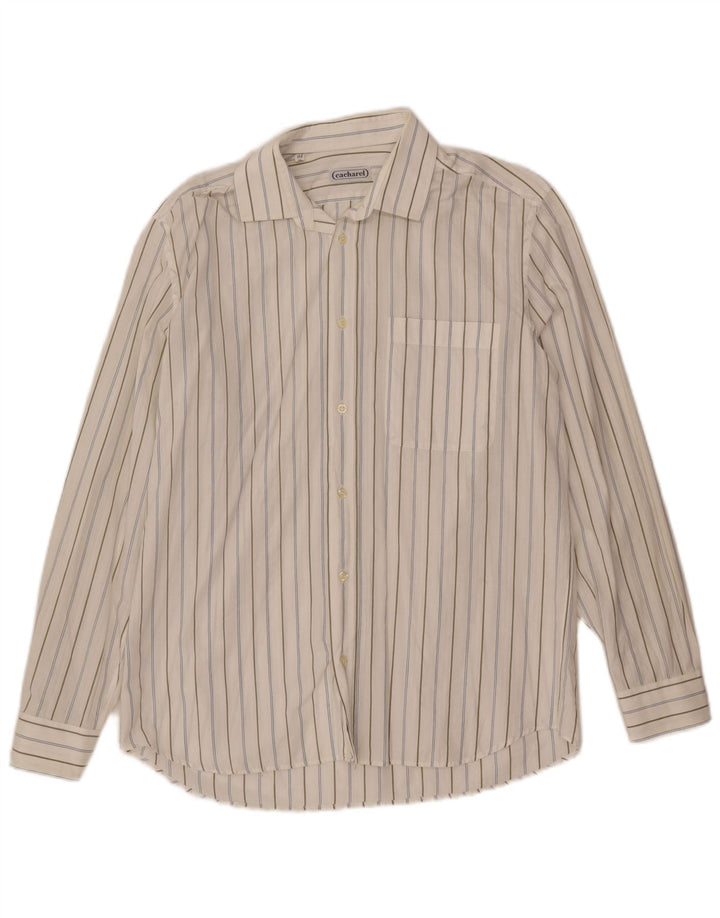 Camicia da uomo Cacharel taglia 15 3/4 a righe bianche medie