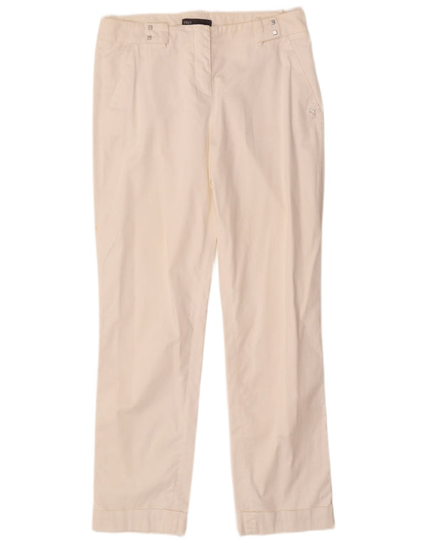 Pantaloni Chino Dritti Donna TRUSSARDI IT 42 Medio W28 L28 Cotone Bianco