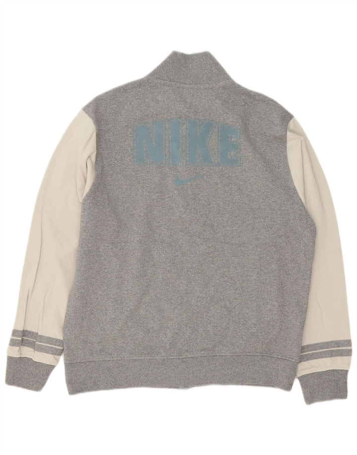 Giacca da ginnastica grafica da uomo Nike, giacca in cotone color block grigio medio