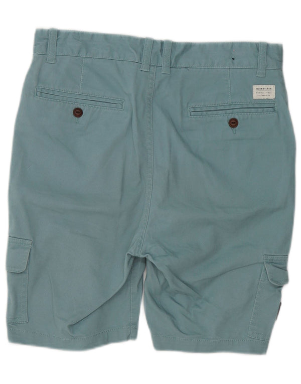 Pantaloncini cargo affusolati dalla vestibilità dritta per ragazzi Quiksilver 15-16 anni W30 in cotone blu