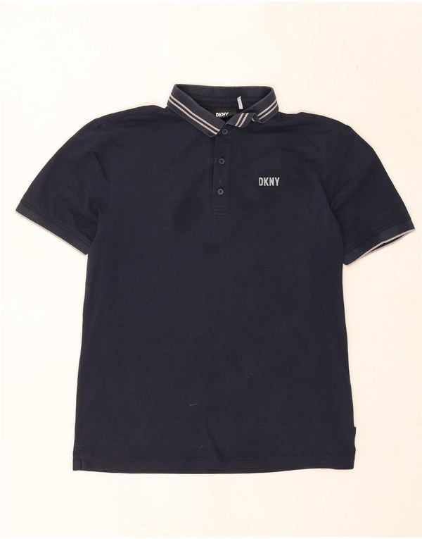 Polo da uomo Dkny a righe blu navy medie