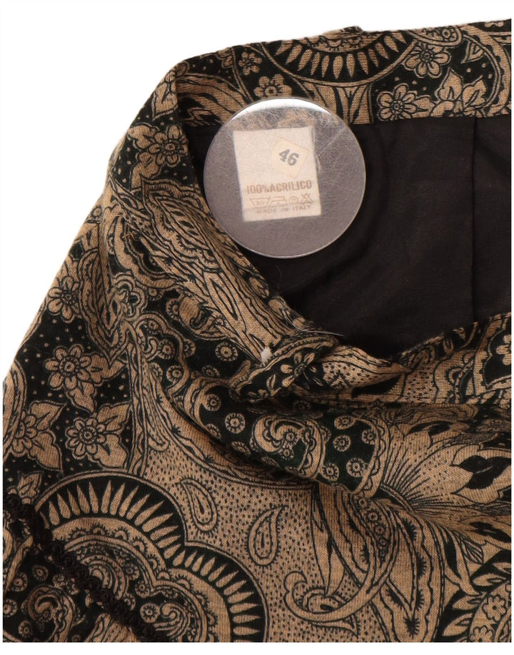 Gonna a trapezio da donna VINTAGE a vita alta IT 46 Large W28 Marrone Paisley