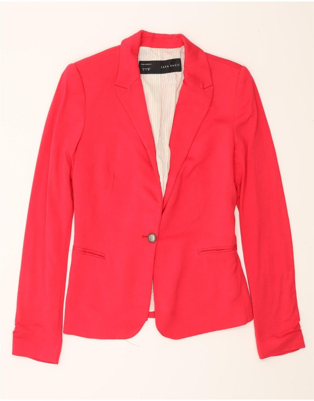 Giacca blazer a 1 bottone da donna Zara UK 10 piccola viscosa rosa