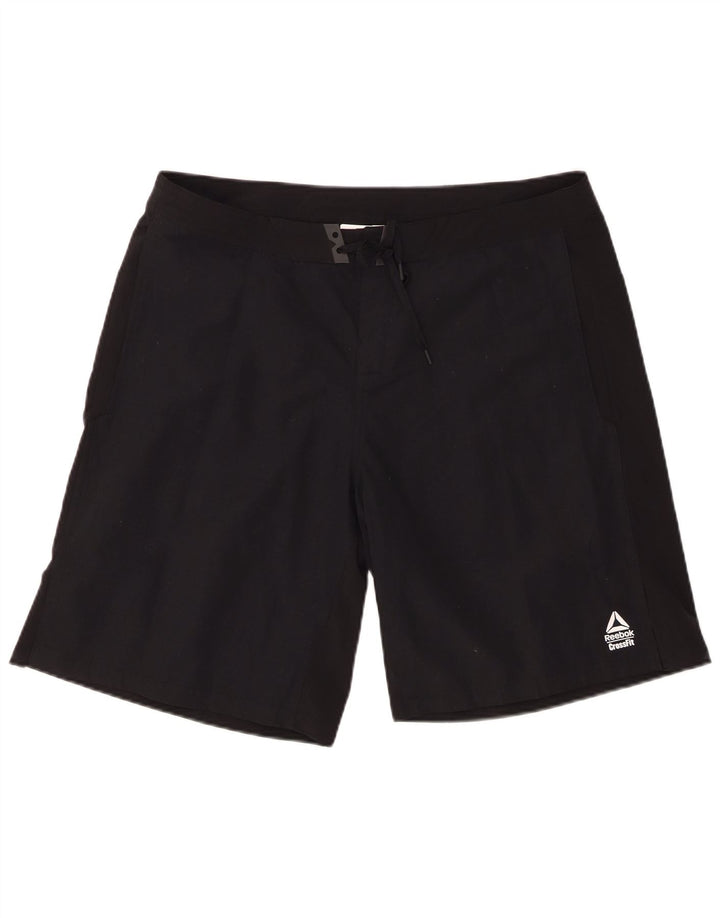 Pantaloncini da bagno da uomo REEBOK grandi neri in poliestere