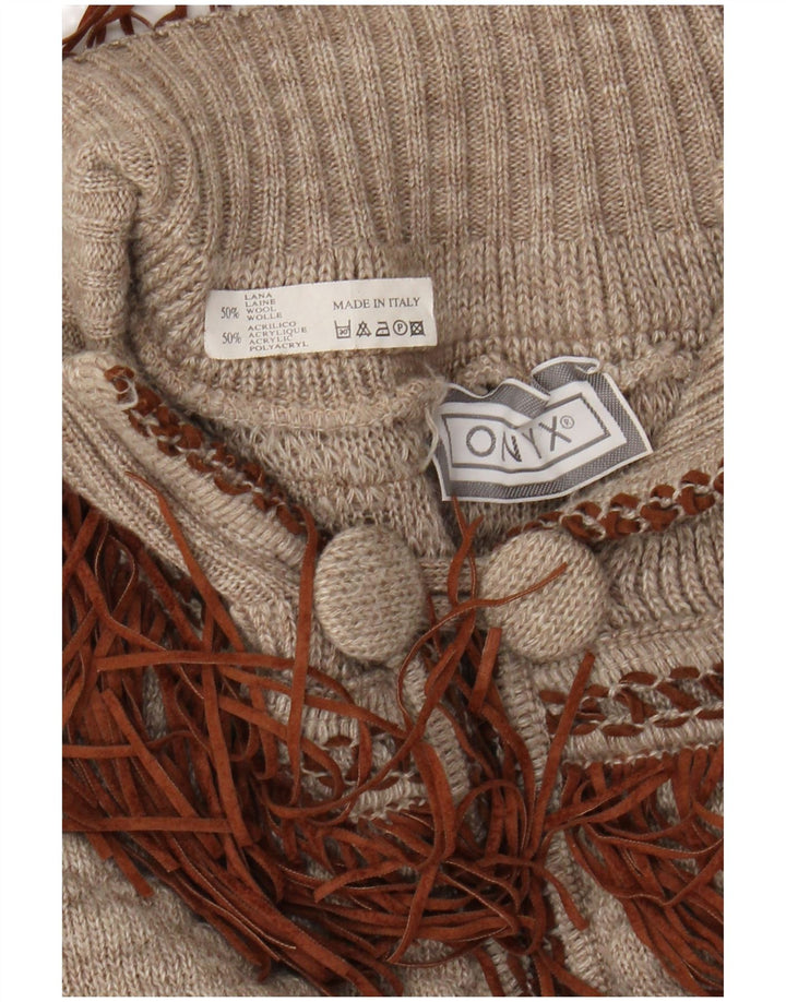 Maglione poncho da donna ONYX taglia unica lana beige