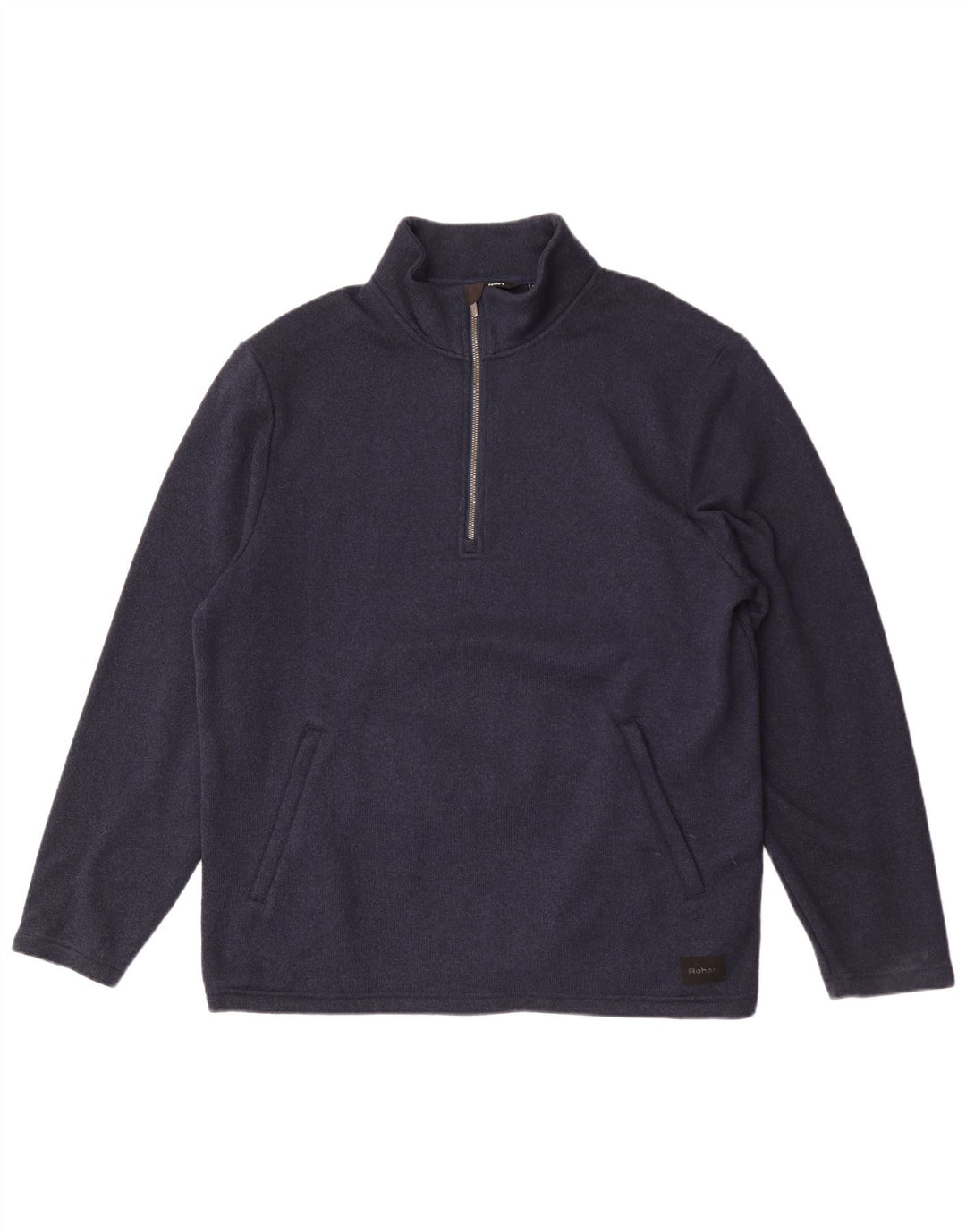 Felpa da uomo con collo con zip Rohan, maglione XL, poliestere blu navy