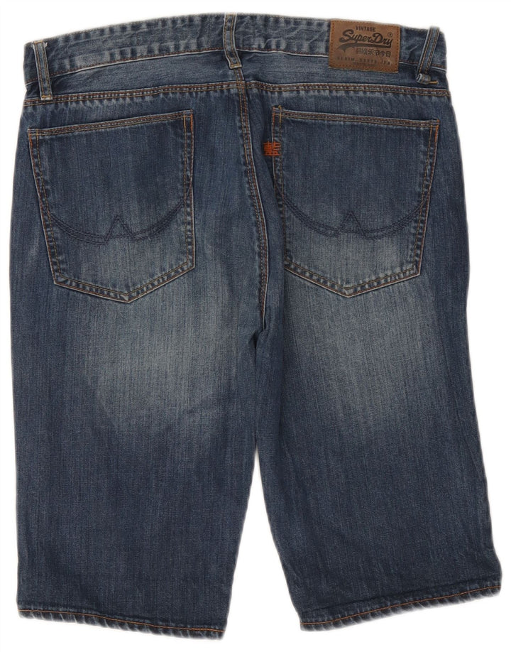 Pantaloncini di jeans slim da uomo Superdry W30 cotone blu medio