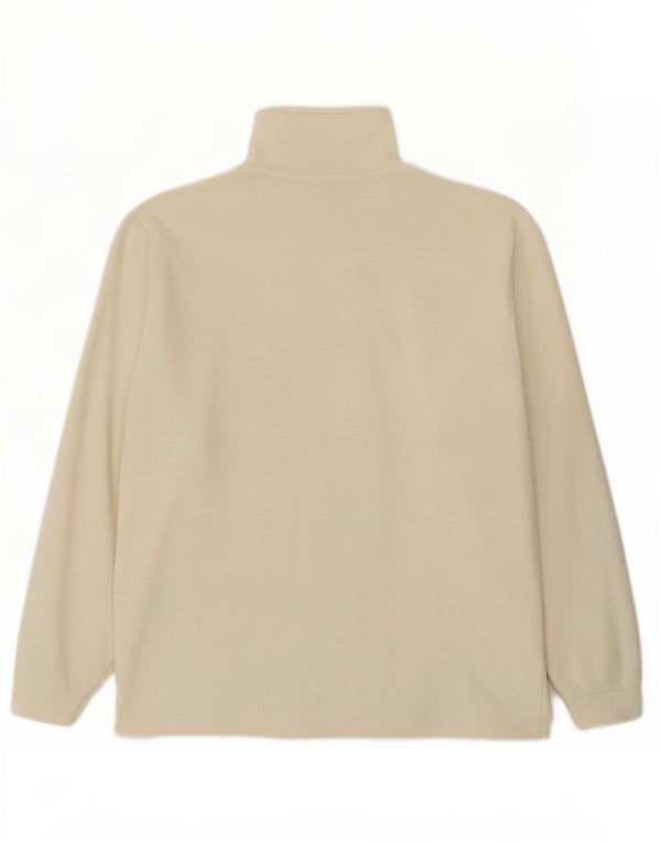 Maglione in pile da uomo con zip e collo Champion, grande, in poliestere bianco sporco