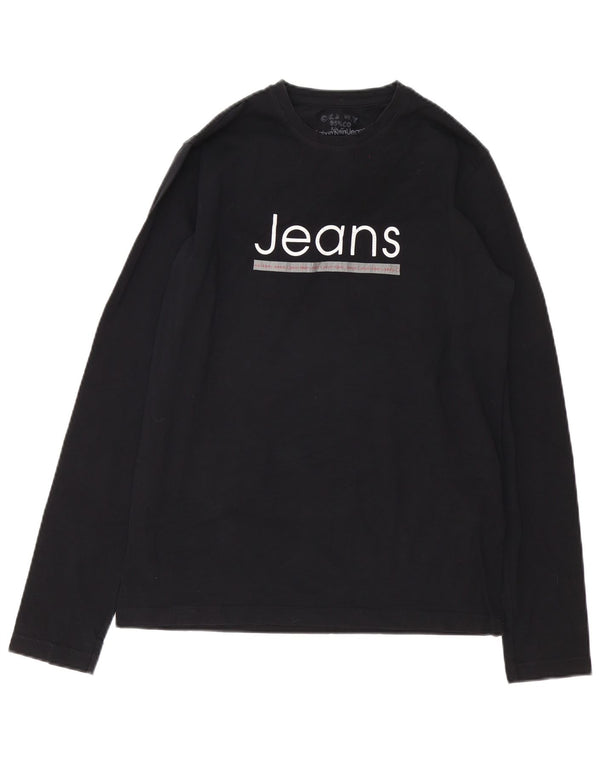 Calvin Klein Jeans Top grafico da uomo manica lunga grande cotone nero