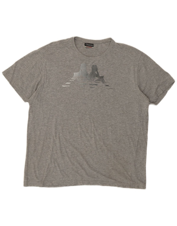 T-shirt grafica da donna KAPPA Top UK 18 XL cotone grigio