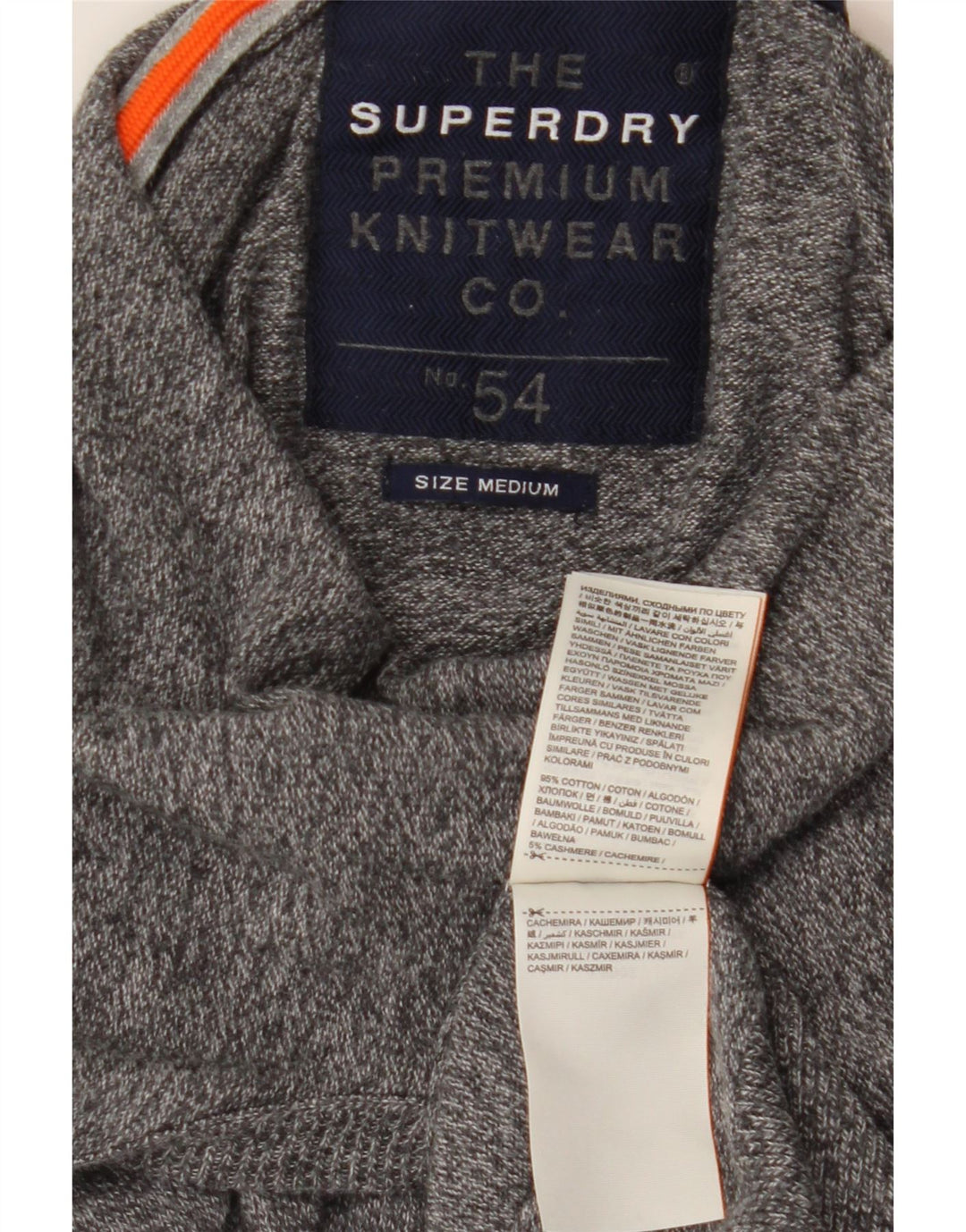 Maglione da uomo con cappuccio SUPERDRY in cotone grigio medio