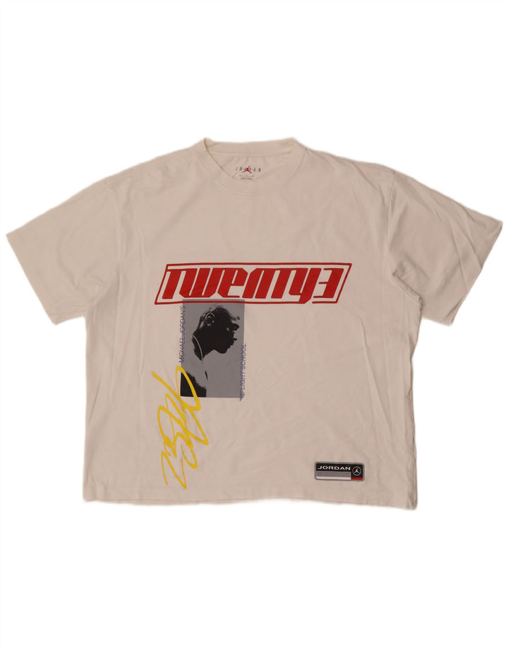 T-shirt grafica da uomo Jordan Top XL in cotone bianco