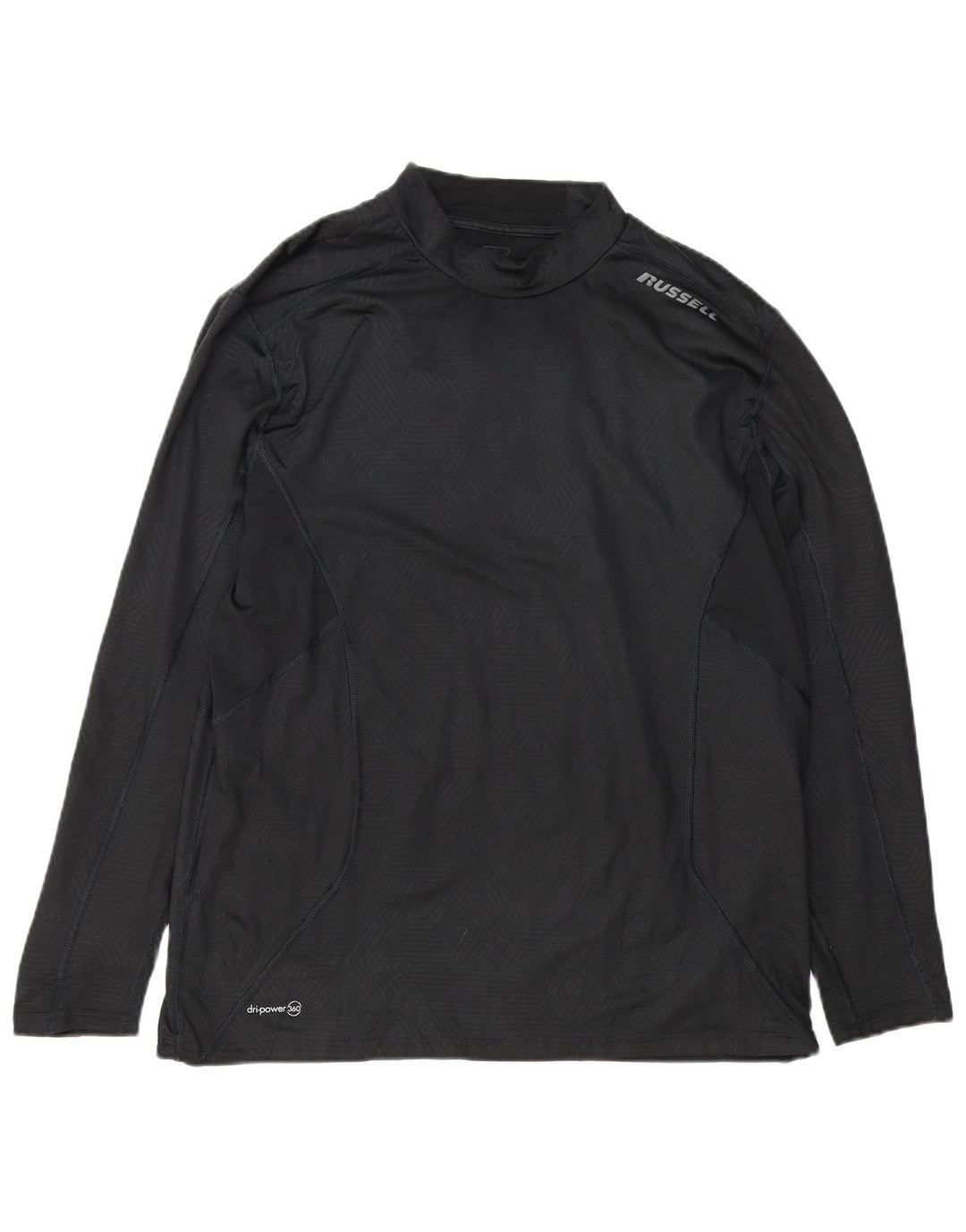 Russell Athletic Maschile Dri-Power Graphic Top manica lunga XL Nero geometrico