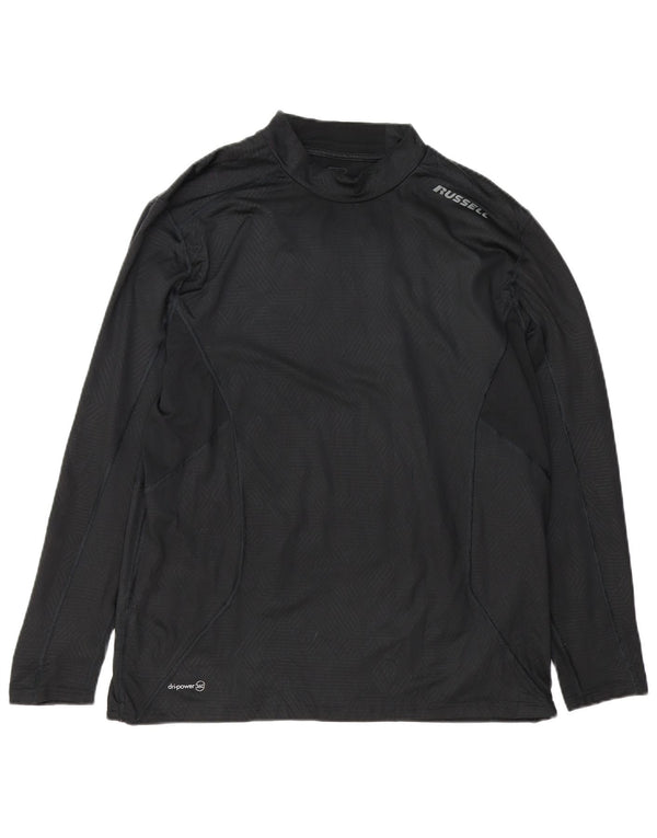 Russell Athletic Maschile Dri-Power Graphic Top manica lunga XL Nero geometrico