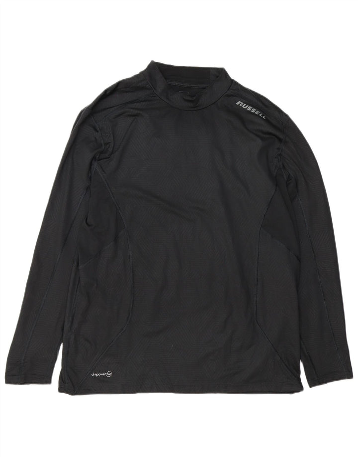 Russell Athletic Maschile Dri-Power Graphic Top manica lunga XL Nero geometrico